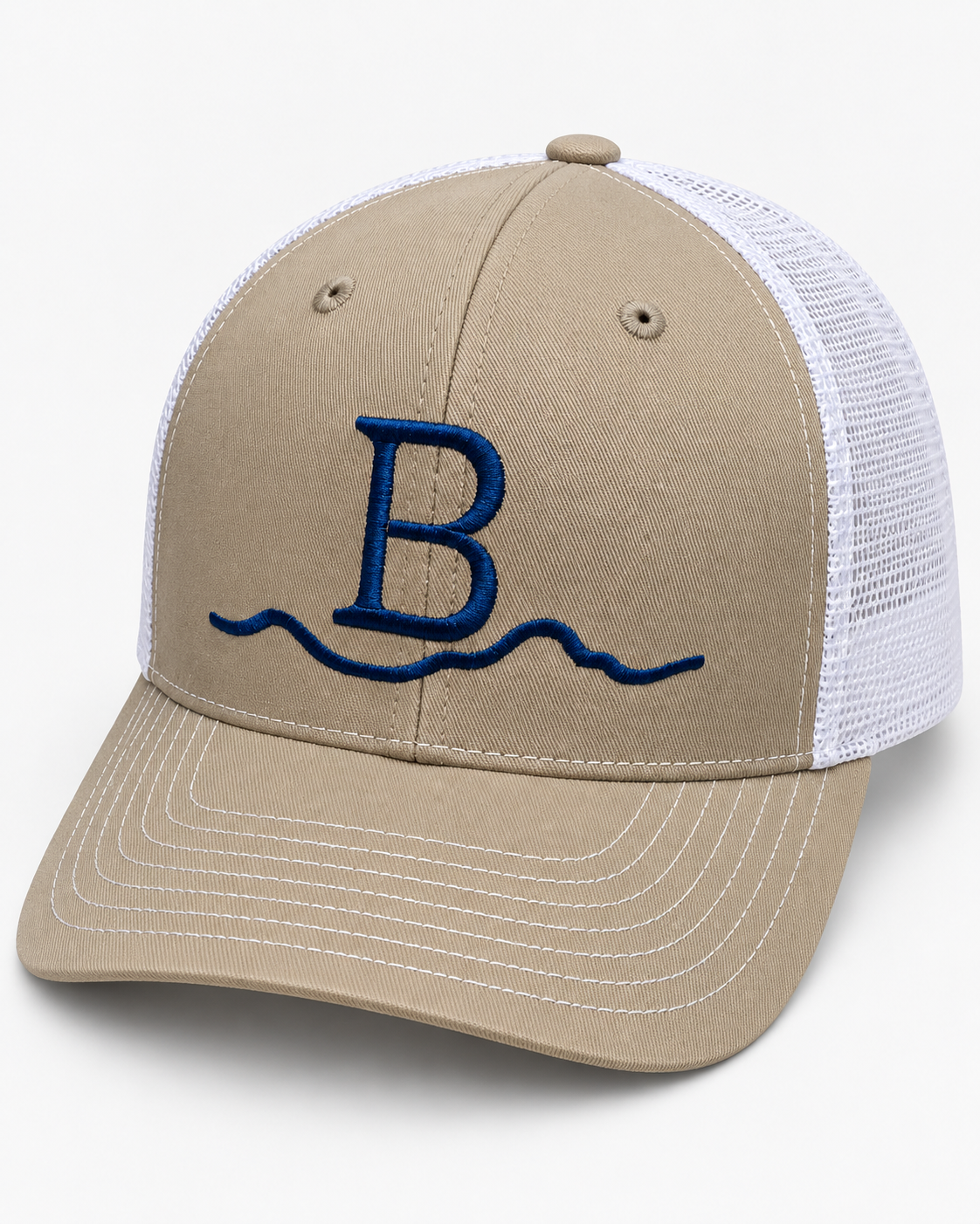 Mesa B Sand and White Embroidered Hat