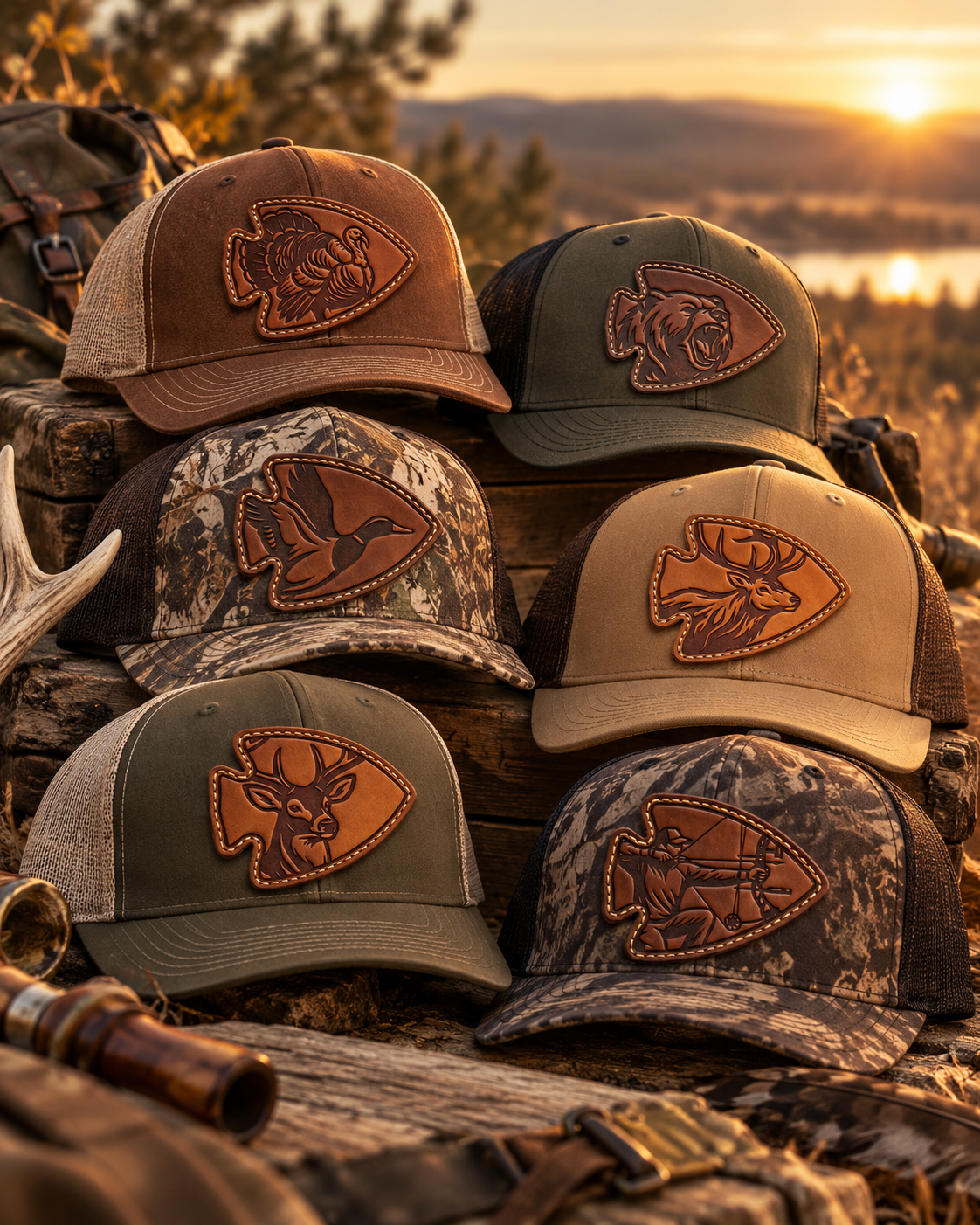 Fieldbound engraved leather patch hat