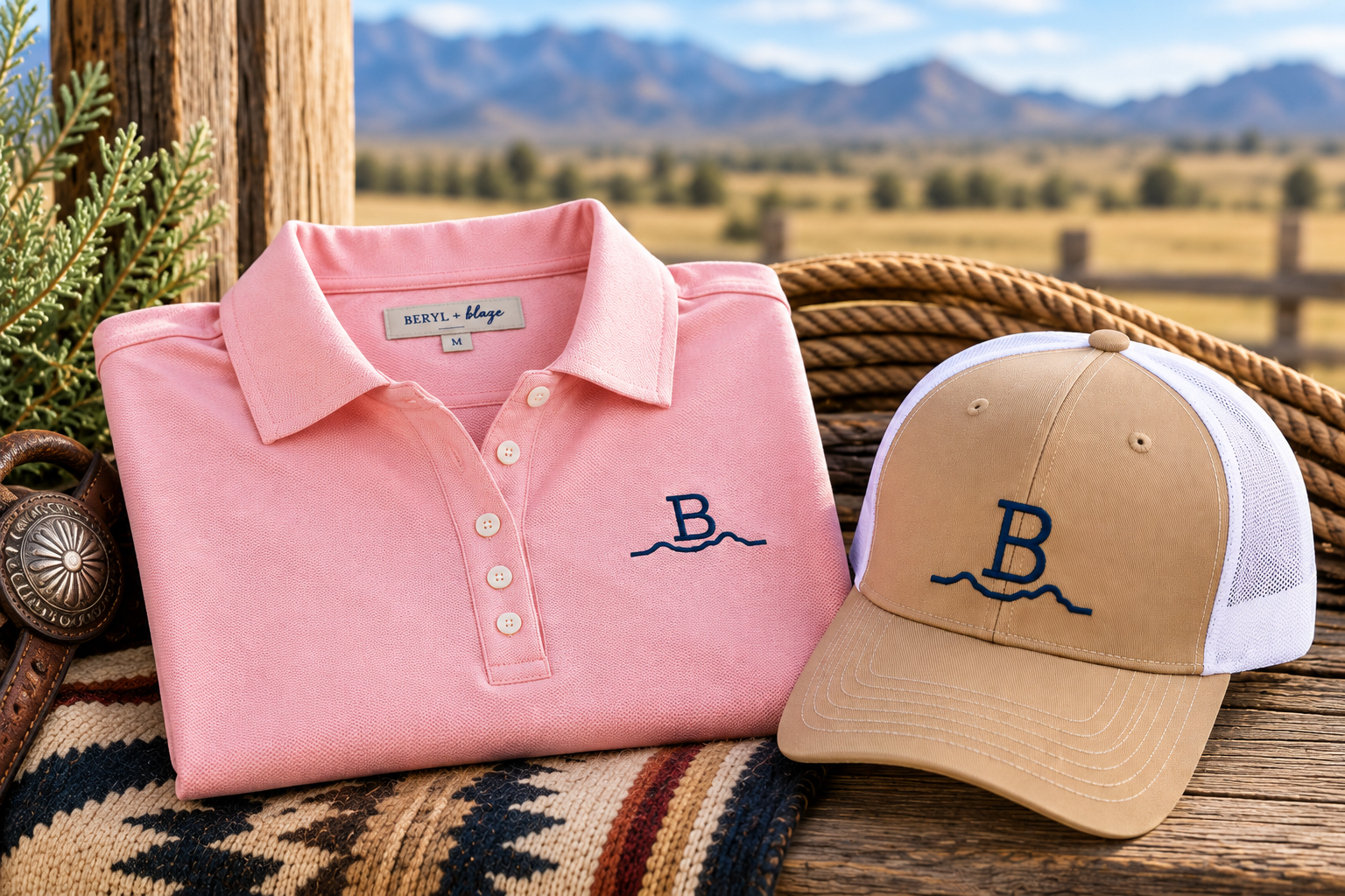 Painted Prairie Women's Polo and Hat Bundle